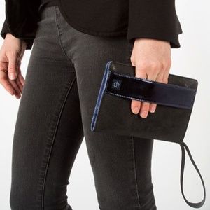 Betabrand Black & Navy Smart Clutch